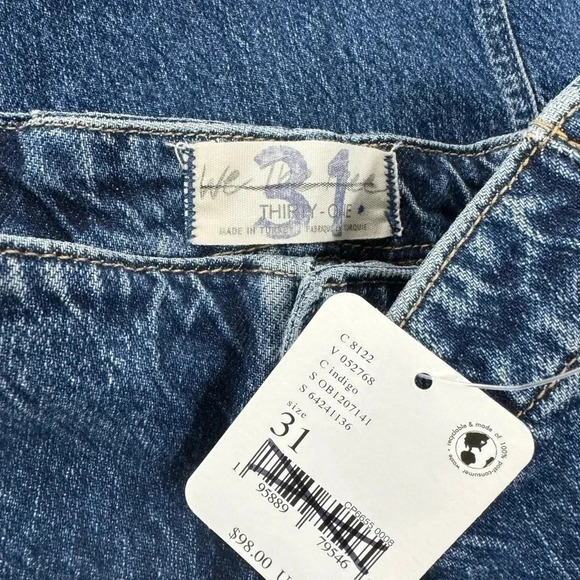 NWT Free People Florence Flare Jeans High Rise Stretch Dark Wash Indigo Blue 31 - Picture 8 of 9